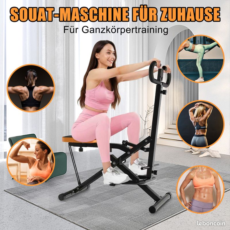 Machine à Squat Et Rameur 2 En 1 Pour Maison - Appareil Fessiers, Cuisses, Abdos, Dos - LCD, 350 Lb