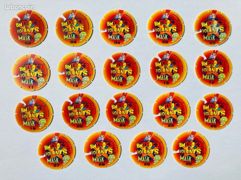 Lot De Pogs Et BN Mask (anciens) - Occasion, Jeu De Collection Années 90, état à Vérifier
