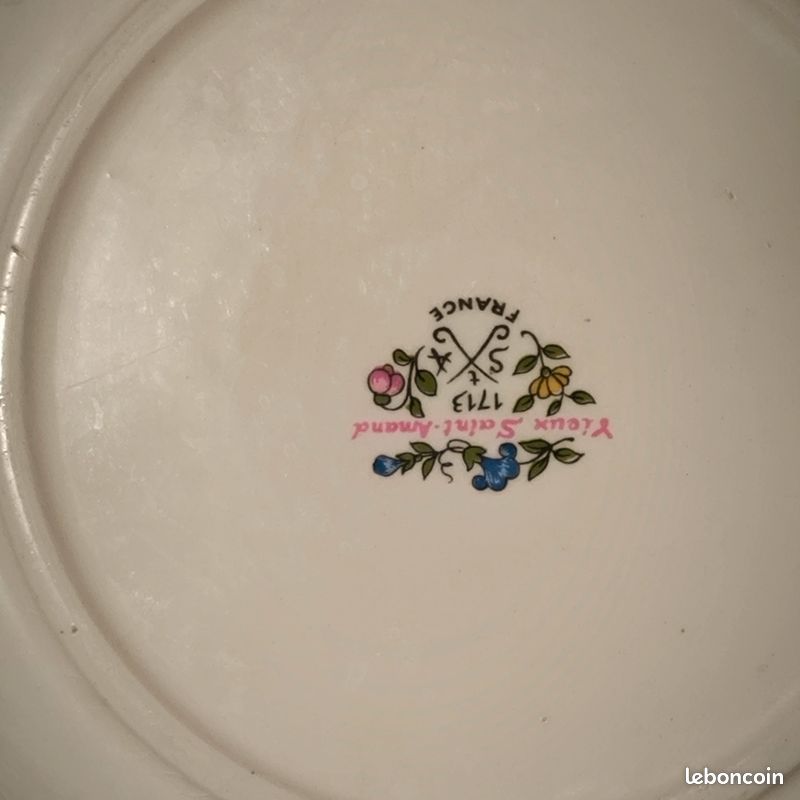 Plat creux vieux Saint-Amand diamètre 28 cm (image 3)