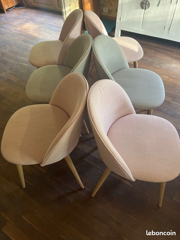 6 chaises salon tissus (image 1)