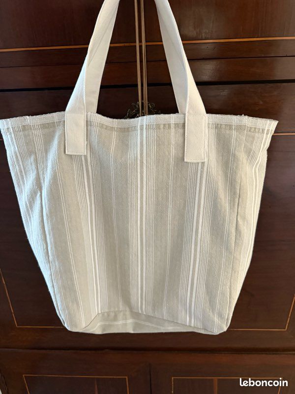 Sac et trousses toile rayée idéal cadeau été plage recycling (image 3)