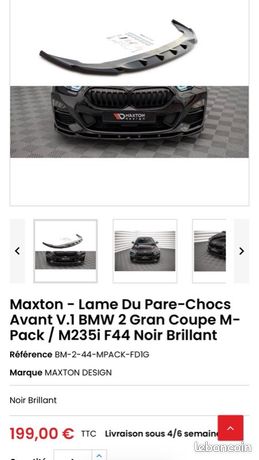 Lame De Pare-chocs Avant Maxton V.4 - Pour BMW Série 8 Coupé/Gran Coupé M-Pack G15, Neuf