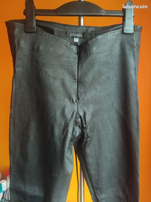 Pantalon En Cuir D'agneau Jitrois - Taille XS (34/36) - Noir Et Flare - Occasion Parfait état