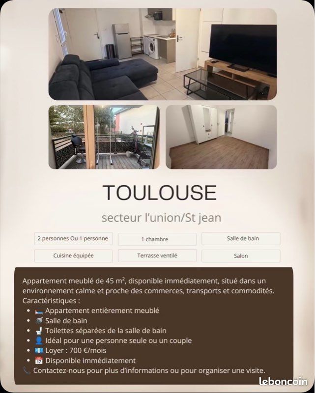 Appartement 2 pièces 50 m² · à Saint-Jean · 50 m² · 700 €