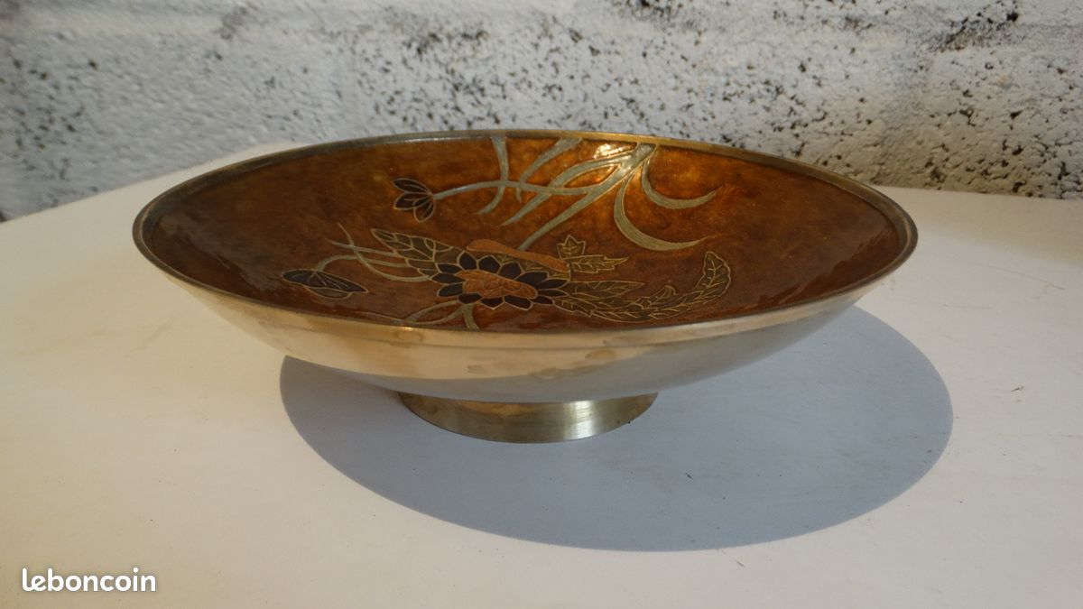 Coupe en cuivre émaillé, fabriquée en Inde (image 1)