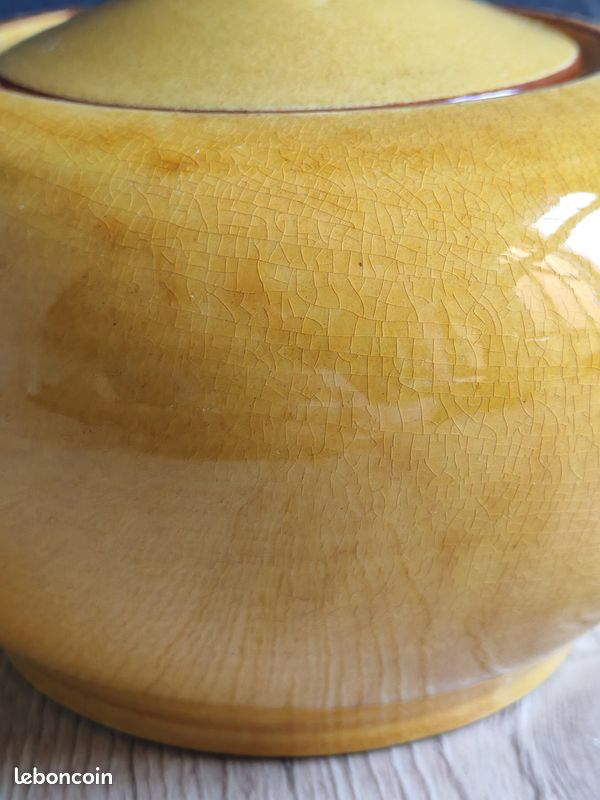 Théière Moutarde Vintage en Céramique Émaillée | Petite Théière Jaune Craquelée Style Campagne Arcopal Digoin | Déco Cuisine Rétro (image 19)