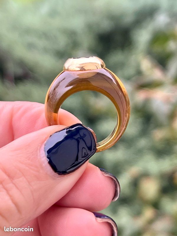 Bague Jonc Ancienne En Or 8K (333/1000°) - Effet « Branchage », Taille 55 - 1,86 Grammes