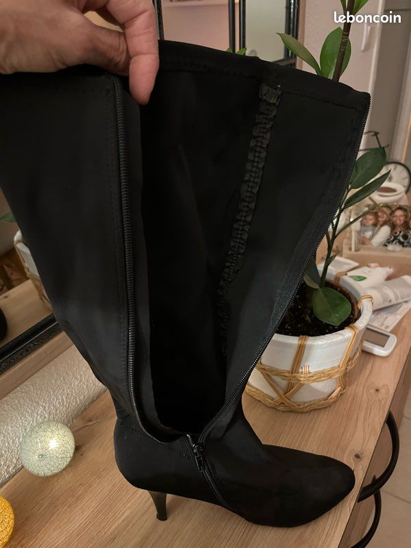 Bottes Cuissardes En Cuir Pour Femme - Talon Petit, Montant Long - Style Équitation Hiver - Occasions Bureau, Soirée