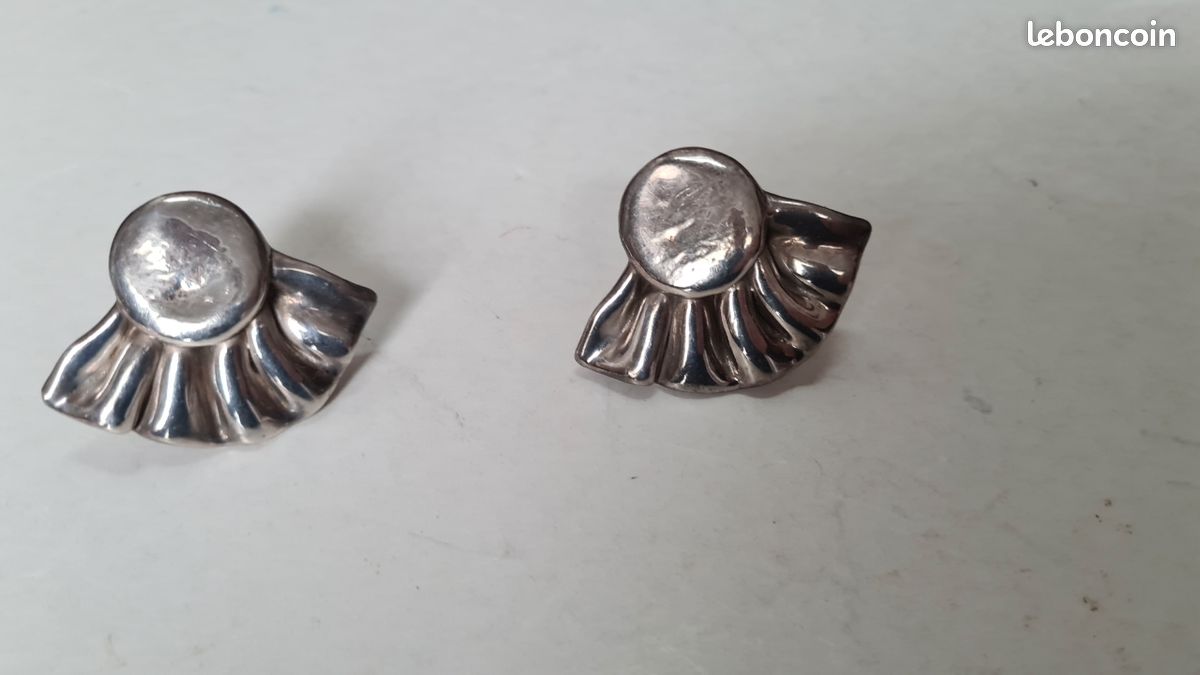 Boucles D'oreilles Clips En Argent 925 - Occasion - Style Intemporel Argenté