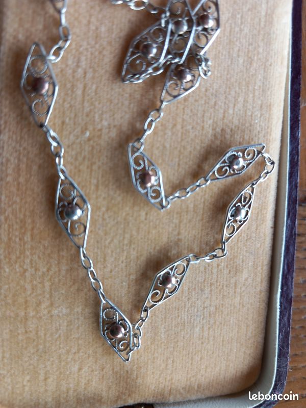 ANCIEN COLLIER EN argent Filigrané 1900 EUR 65,00 - FR