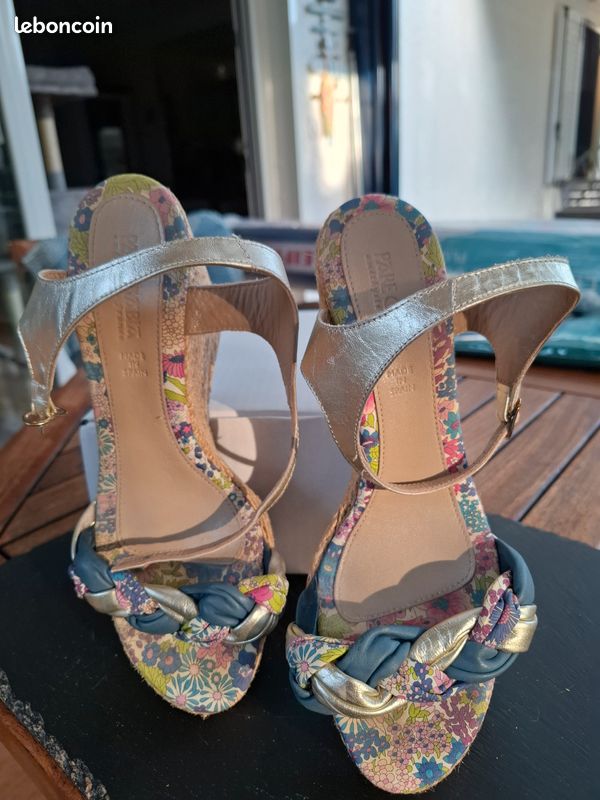 Sandales compensées dorées, taille 40, marque Pare Gabia (image 12)