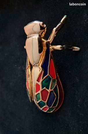 Broche Orena Paris En Forme De Soleil - Métal émaillé - État Neuf - Accessoire Mode Rétro