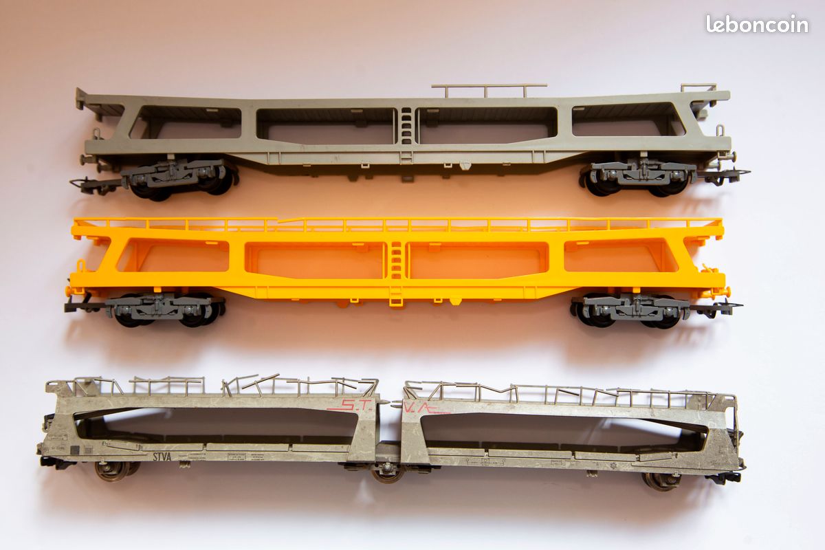 Lot De 8 Wagons Jouef Marchandises – BP, Shell, Elf, Stva, Bois, époque Vintage