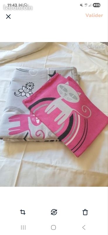 Ensemble housse de couette et taie assortie, lit 1 place (image 1)