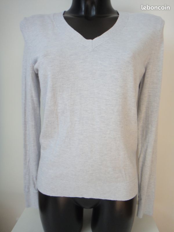 Pull gris col V Etam T S (image 1)