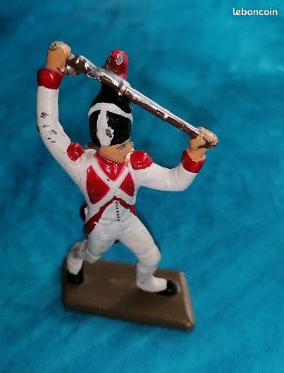 Figurine Starlux 1/32 (60mm) - Lieutenant Chasseur 2ème De Ligne - Empire Napoléonien - Plomb Peint - Occasion Parfaite