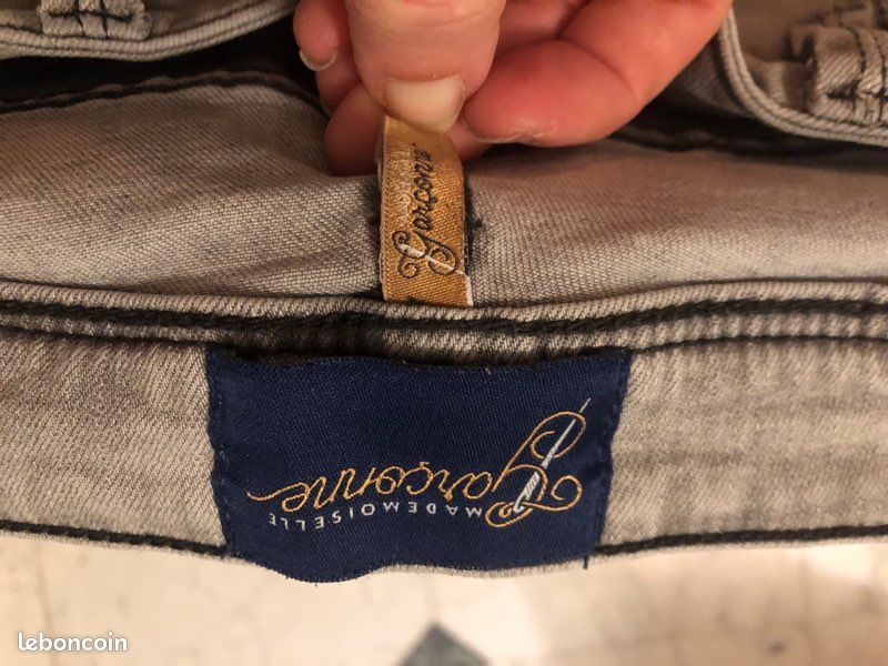 Jeans gris marque Mademoiselle Garçonne taille 32 (image 2)