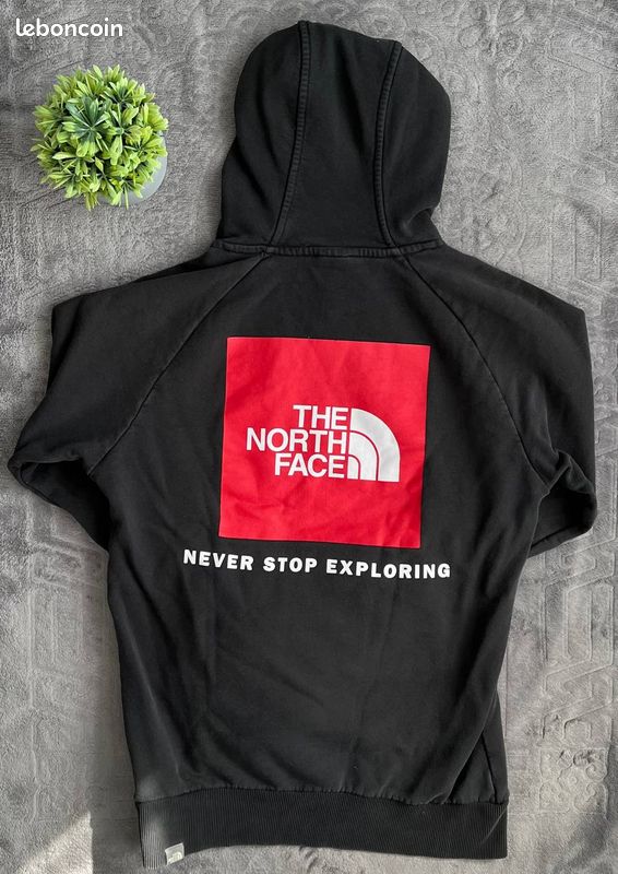 Pull à Capuche The North Face Noir, Rouge et Blanc Homme Taille S