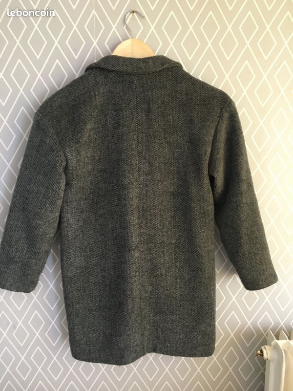 Manteau mi-long gris fille (image 4)