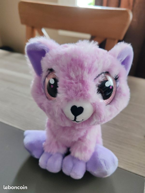 Peluche chat violet rose toute douce (image 5)
