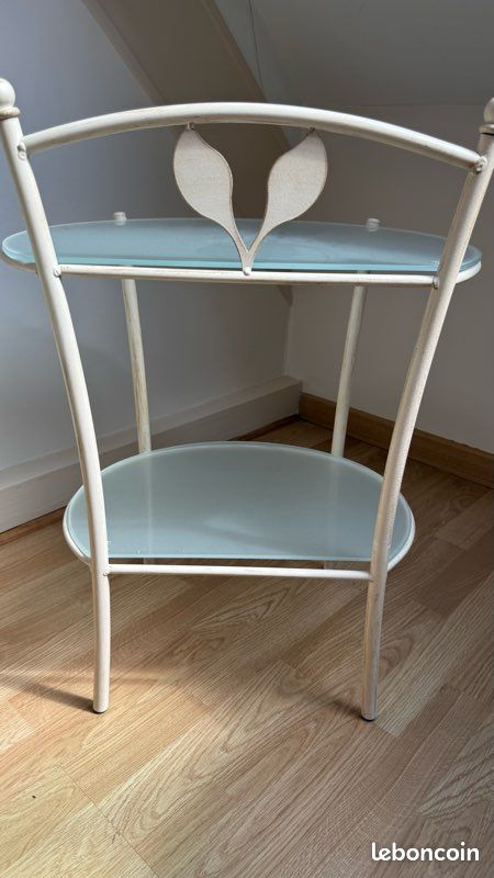 Table de chevet en vert et fer forgé (image 3)