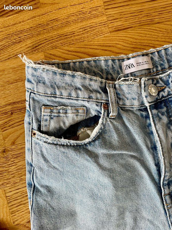 Jeans ZARA, 7/8, taille haute en 38 (image 3)
