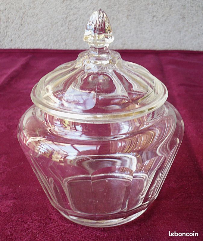 Sucrier En Cristal Taillé Avec Couvercle Argent Massif - Modèle #350 - Occasion
