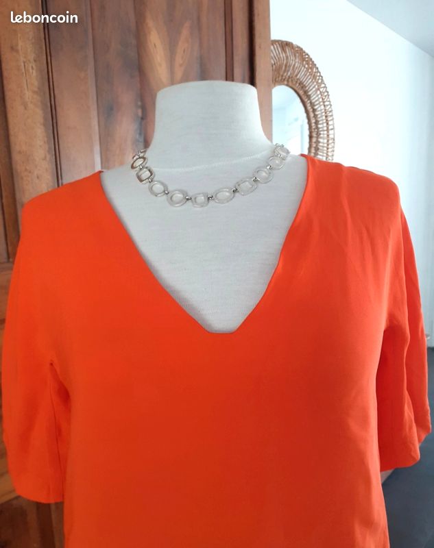 Haut Tunique Blanc Cop Copine - Taille 36 - Manches Trois-quarts - Occasion Très Bon état