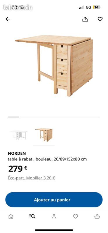 Vend table et deux chaises (image 1)