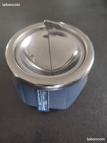 Cendrier Marine Anti-vent - Acier Inox + Similicuir - Stable, Antidérapant - Pour Bateau, Jardin, Terrasse