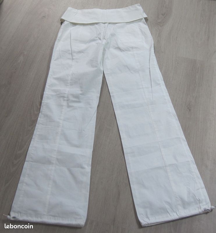 Pantalon detente femme blanc coupe large « adidas » (image 7)