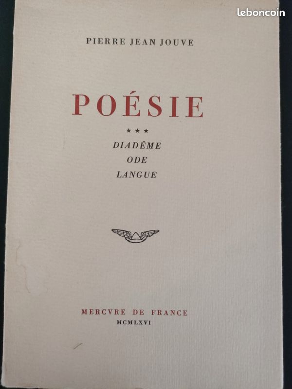 Pierre Jean Jouve, Poésie VII-IX -Diadème, Ode, Langue e (image 1)