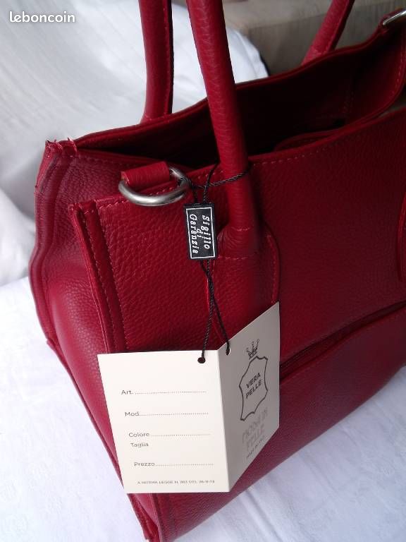 Sac à Main Italien Cuir Noir Vera Pelle – Neuf Sans étiquette – Taille Moyenne Multifonction
