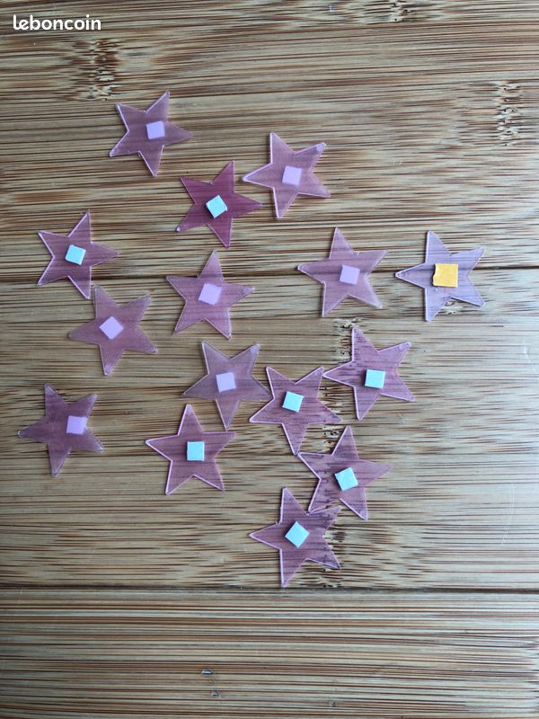 Lot de 15 étoiles fluorescentes (rose) (image 1)