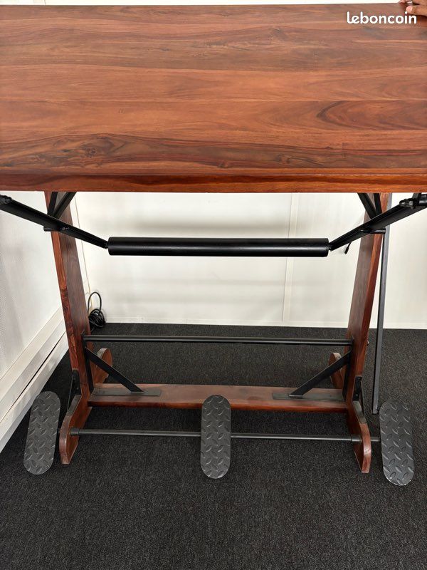 Table à dessin d’architecte 1.618 – bois massif noyer & métal – pièce unique artisanale (image 2)