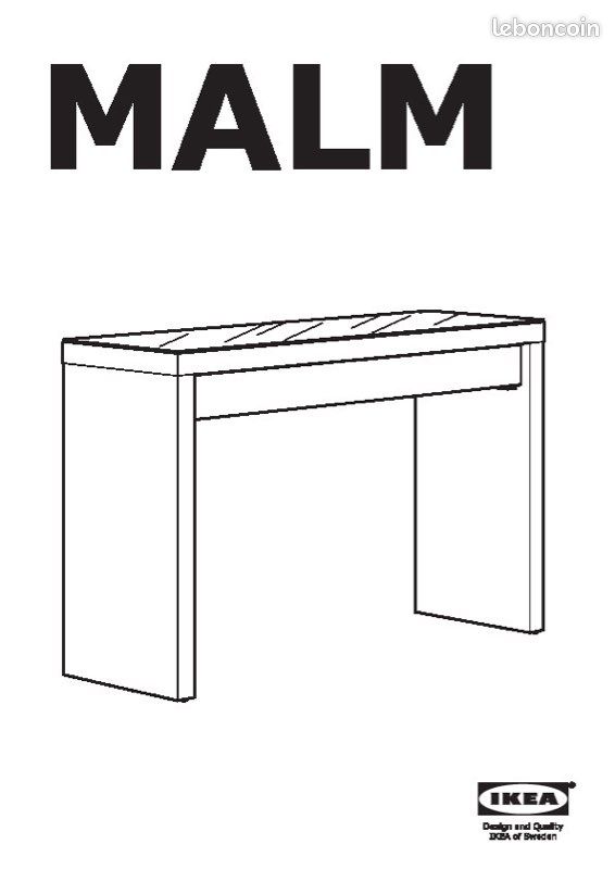 Coiffeuse ikea malm + miroir (image 1)