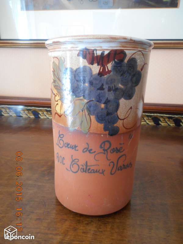 RAFRAICHISSOIR BOUTEILLE terre cuite Coeur de rosé (image 1)