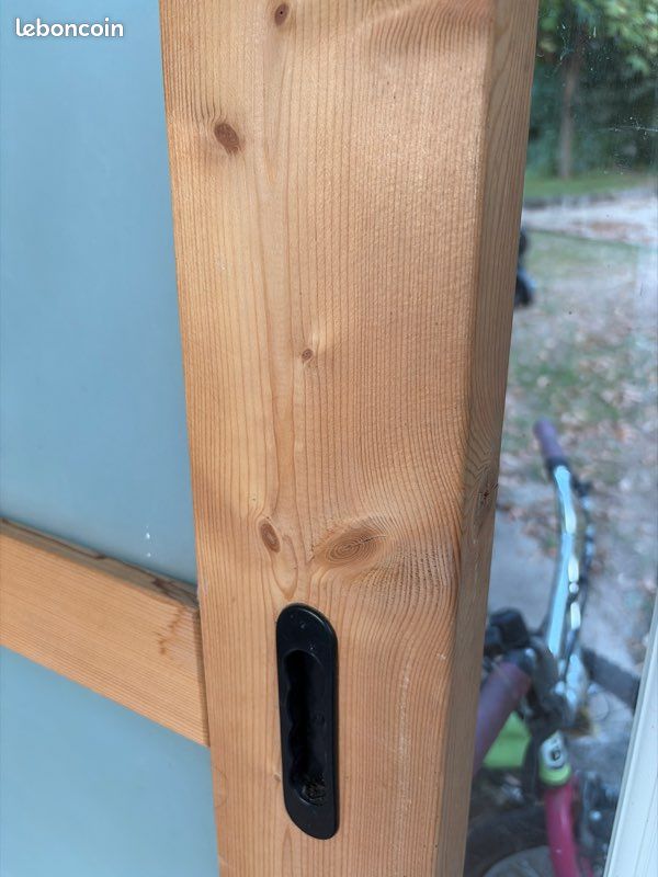 Porte coulissante bois et verre (image 2)