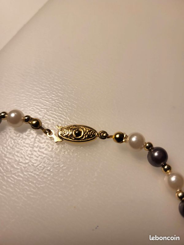 Collier Perles Résine Lune Diamants - GIGI CLOZEAU