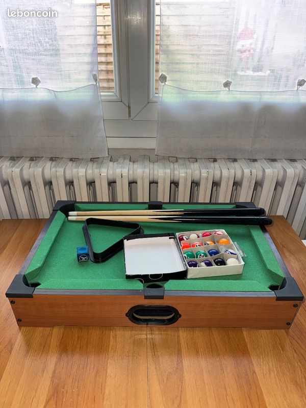 Billard miniature pool table complet avec accessoires - Jeu famille salon (image 7)