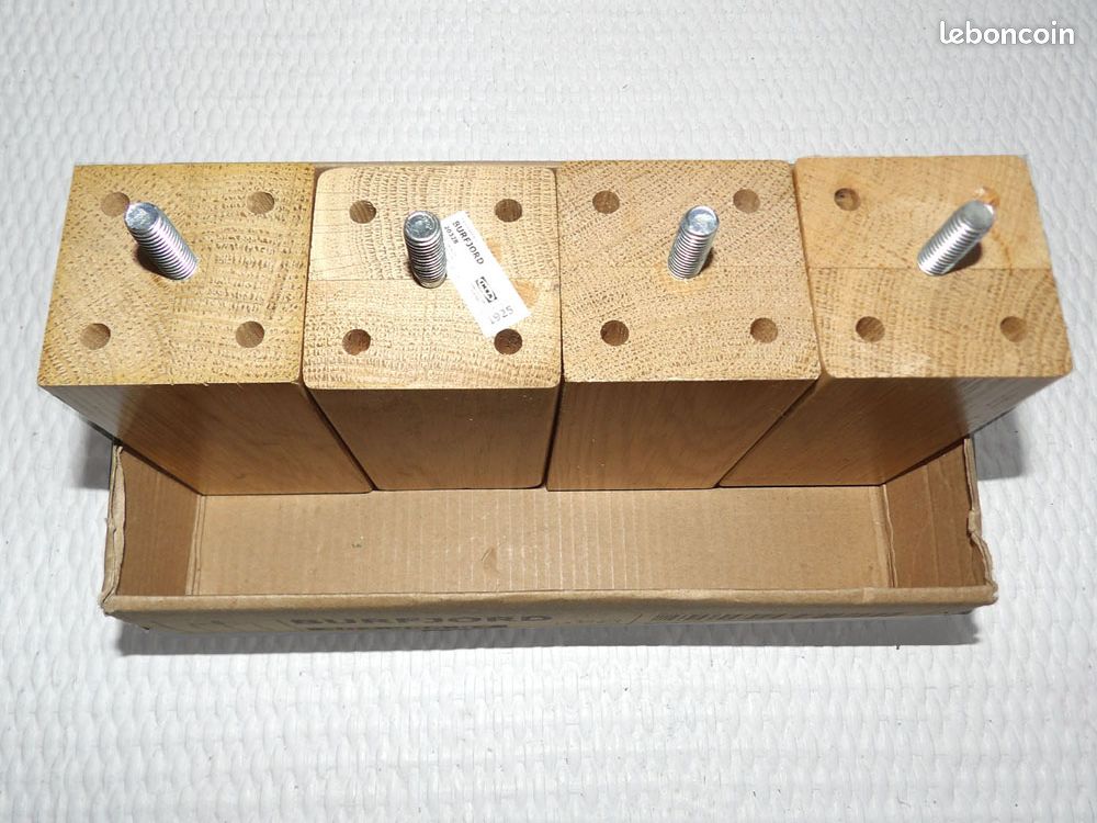 Pieds De Meuble IKEA Burfjord - Chêne Verni 10 Cm - Réf. 402.996.87 - Occasion TBE