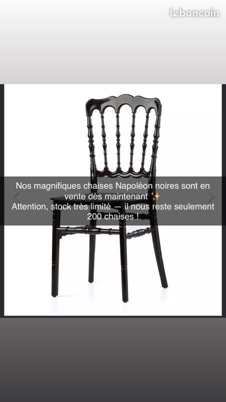 Chaise Napoléon noire service Ève (image 3)