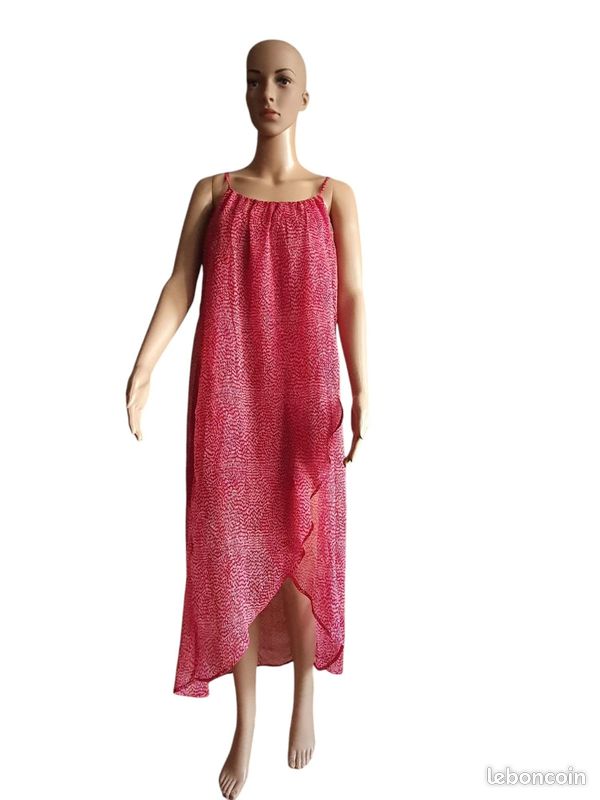 Robe H&M Taille 36 En Coton Bleu Clair - Longueur 87 Cm, Peu Portée, Très Bon état