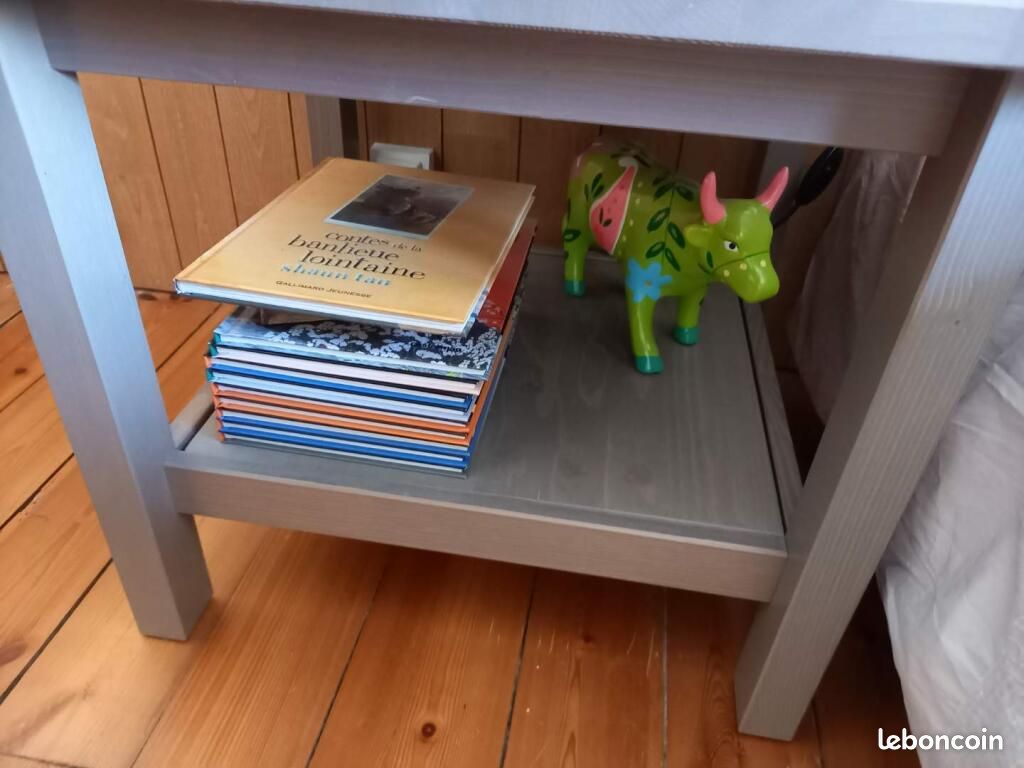 2 tables de chevet bois grises (image 2)