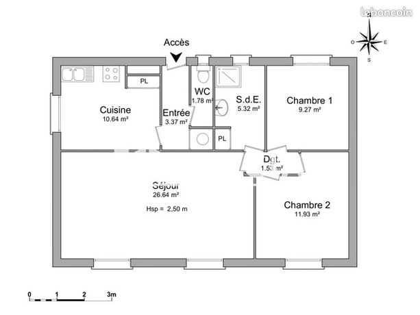 Appartement 3 pièces 70 m²