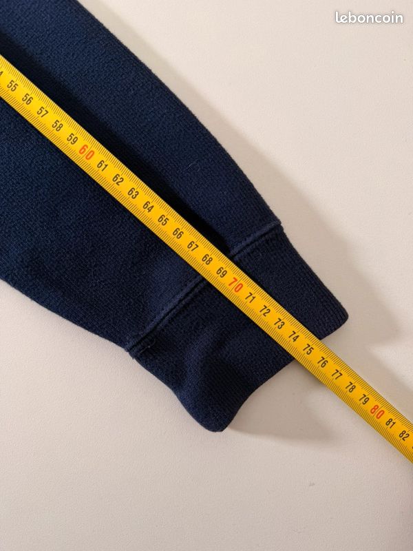 Pull Ralph Lauren half zip 1/4 zip col camionneur | bleu marine logo brodé rouge | taille M (image 10)