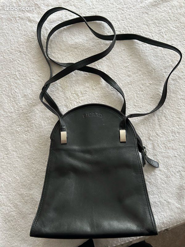Sac à main femme tout cuir Noir marque Picard Accessoires