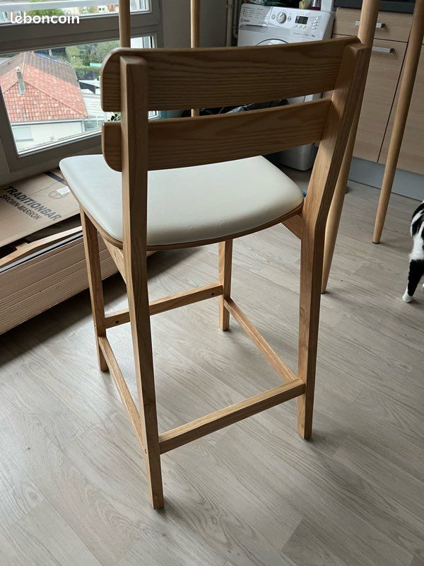 Lot de 2 tabourets de bar / chaises de bar en bois (image 4)