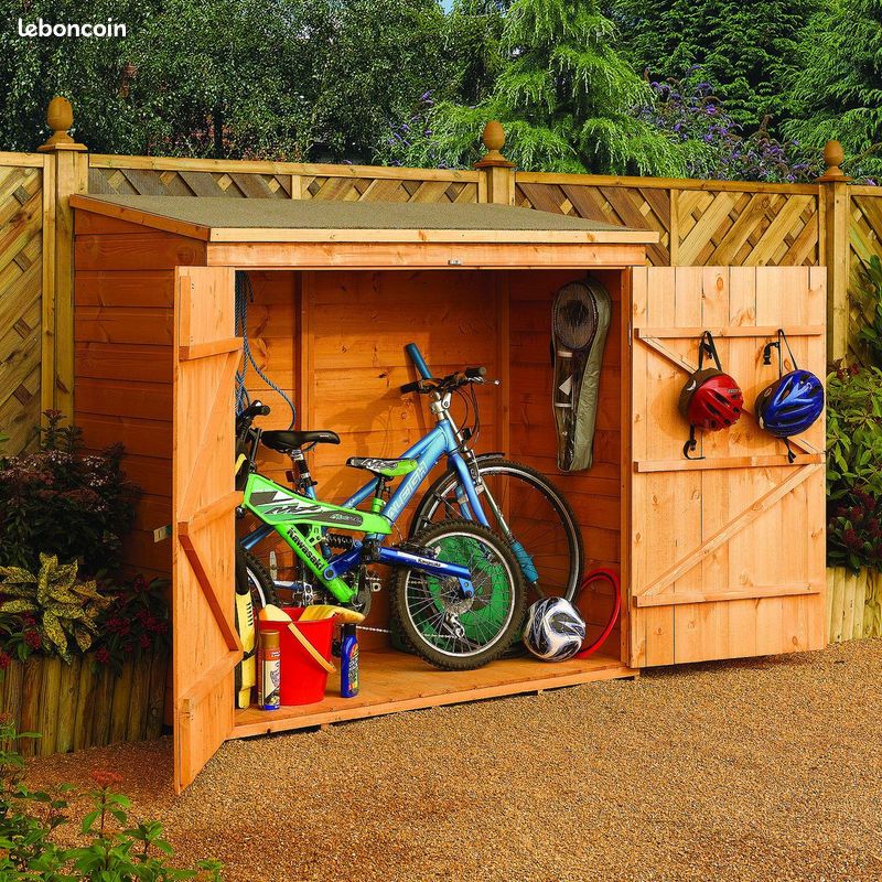 Jardin Coffre Velo Bois Abri Vélo Bois 1,52m² Adossable Bois