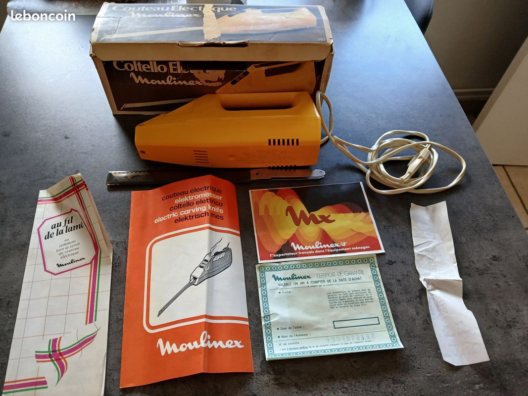 Couteau électrique Moulinex vintage orange (image 1)